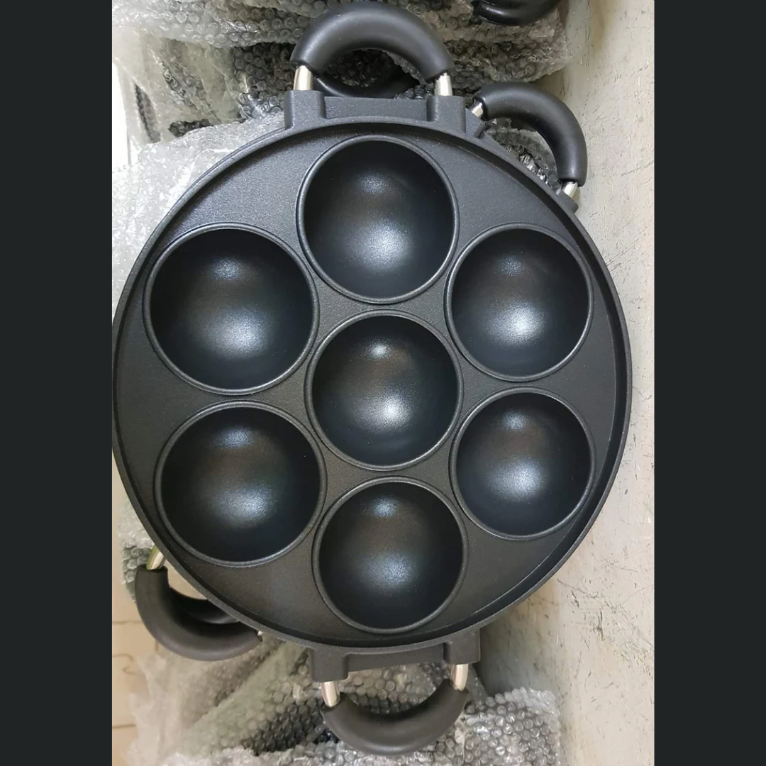 7-Hole Heavy Die-Cast Vitumbua Pan