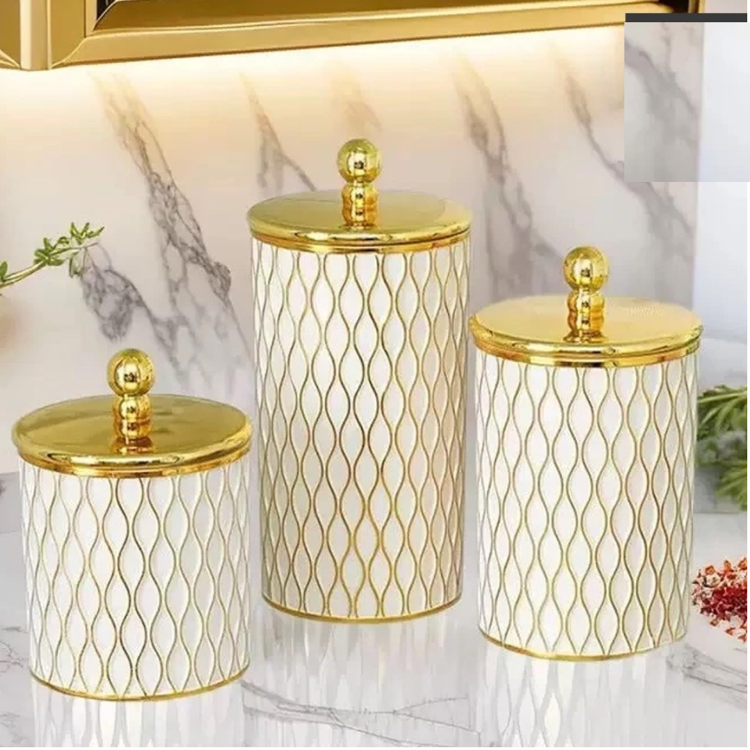 3-in-1 Transparent Acrylic Storage Jar Set