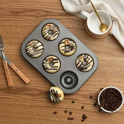 6-Hole Metallic Doughnut and Cupcake Tray