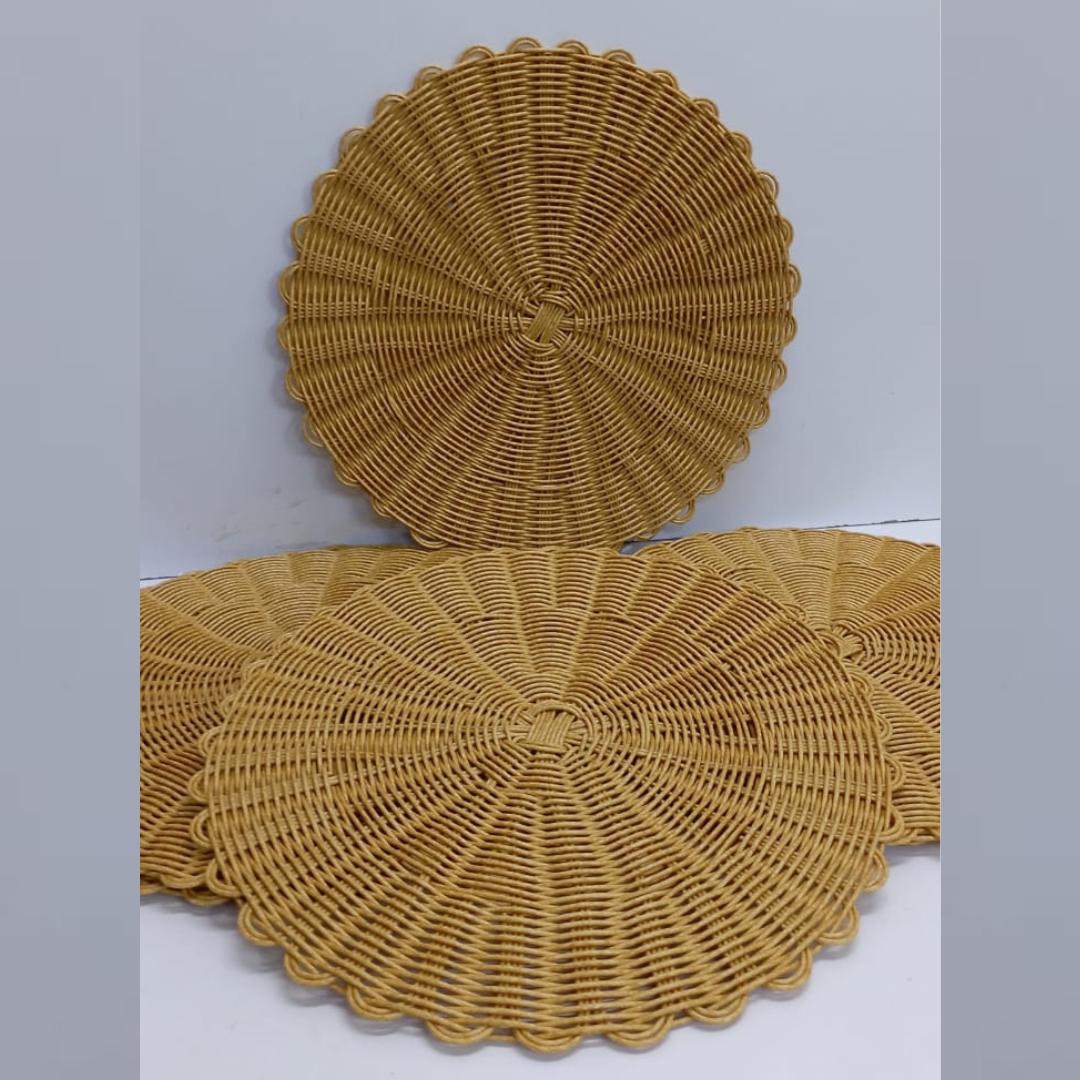 6 Pc Handmade Rattan Woven Table Mats