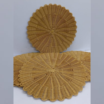 6 Pc Handmade Rattan Woven Table Mats