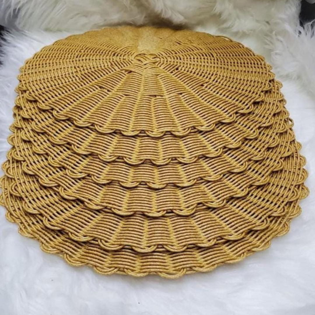 6 Pc Handmade Rattan Woven Table Mats