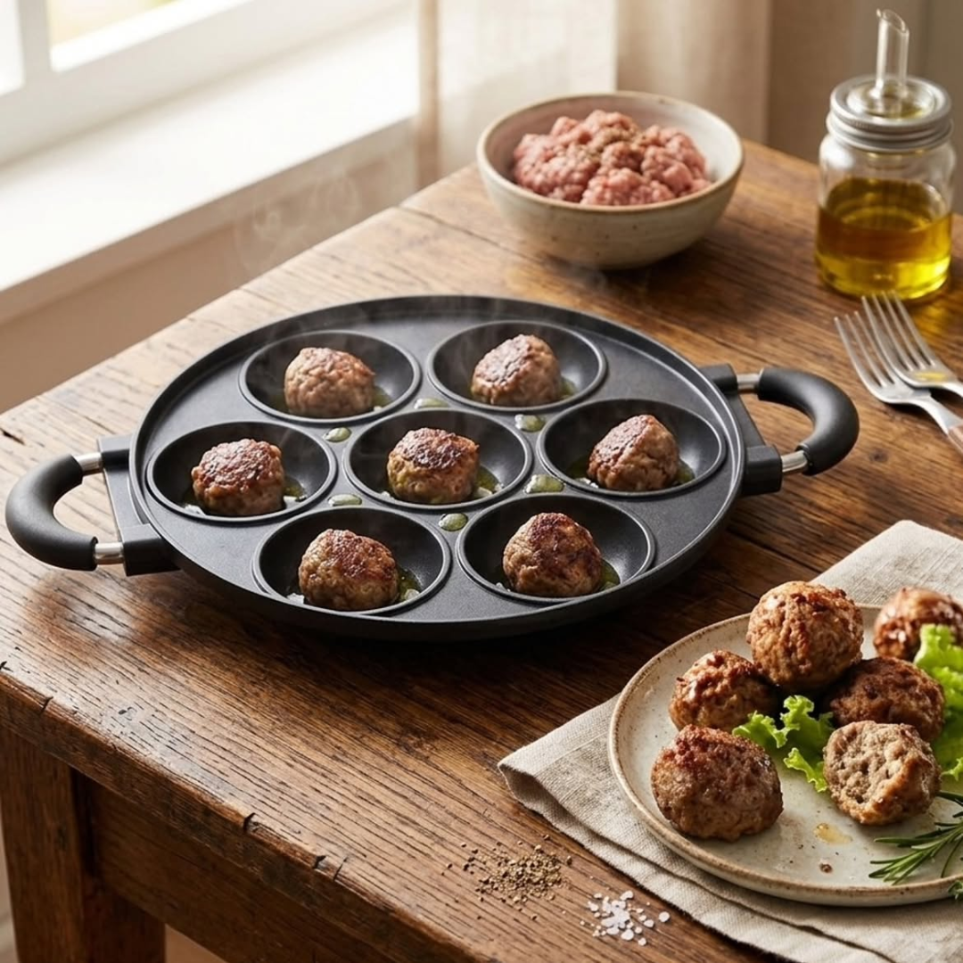 7-Hole Heavy Die-Cast Vitumbua Pan