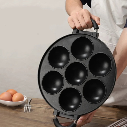 7-Hole Heavy Die-Cast Vitumbua Pan
