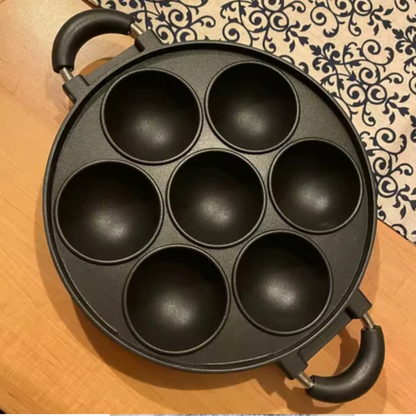 7-Hole Heavy Die-Cast Vitumbua Pan