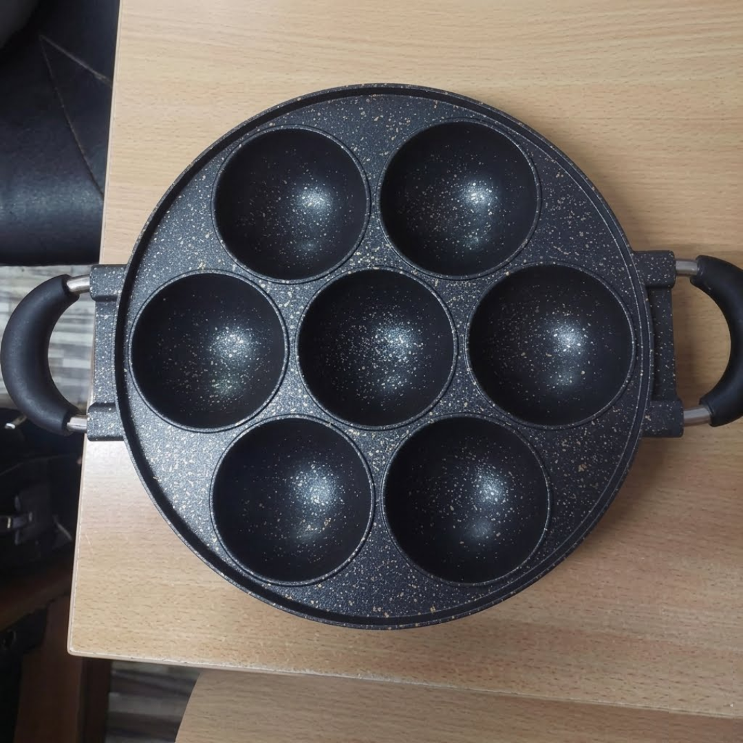 7-Hole Heavy Die-Cast Vitumbua Pan