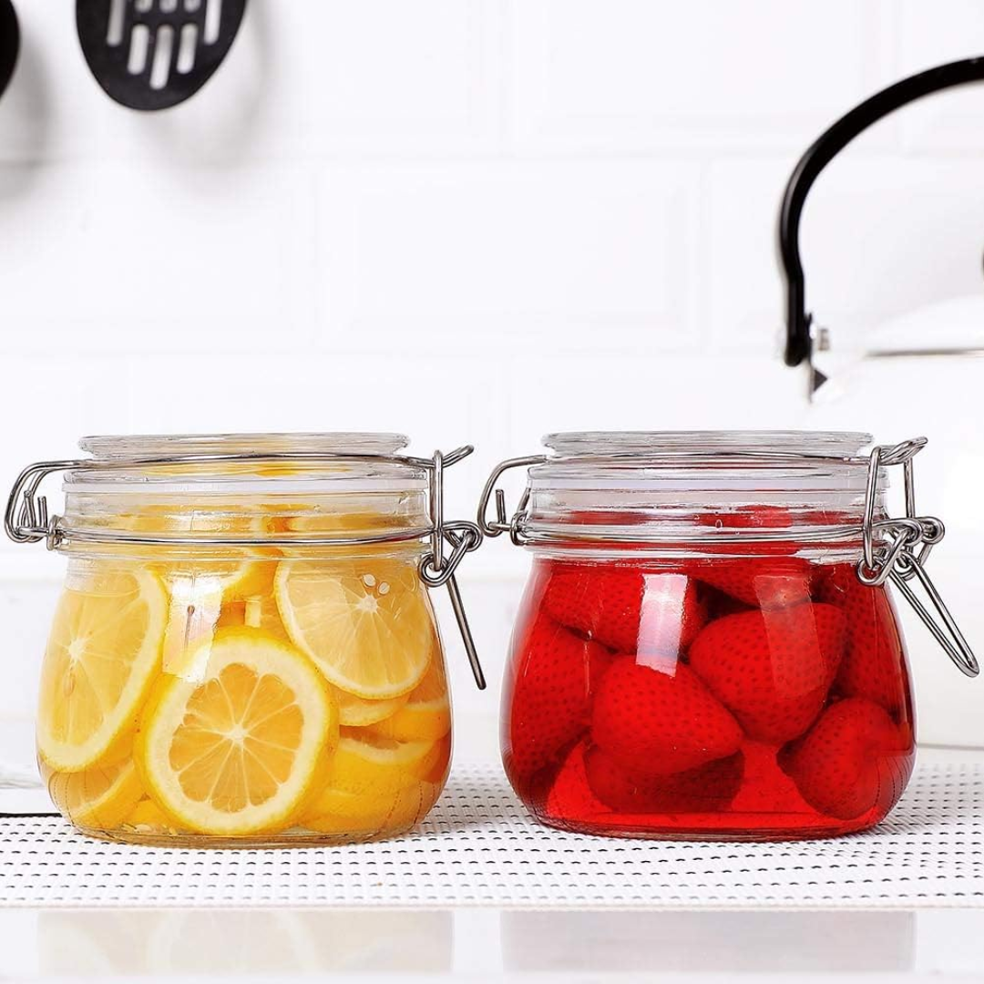 Airtight Glass Clip-Top Storage Jars