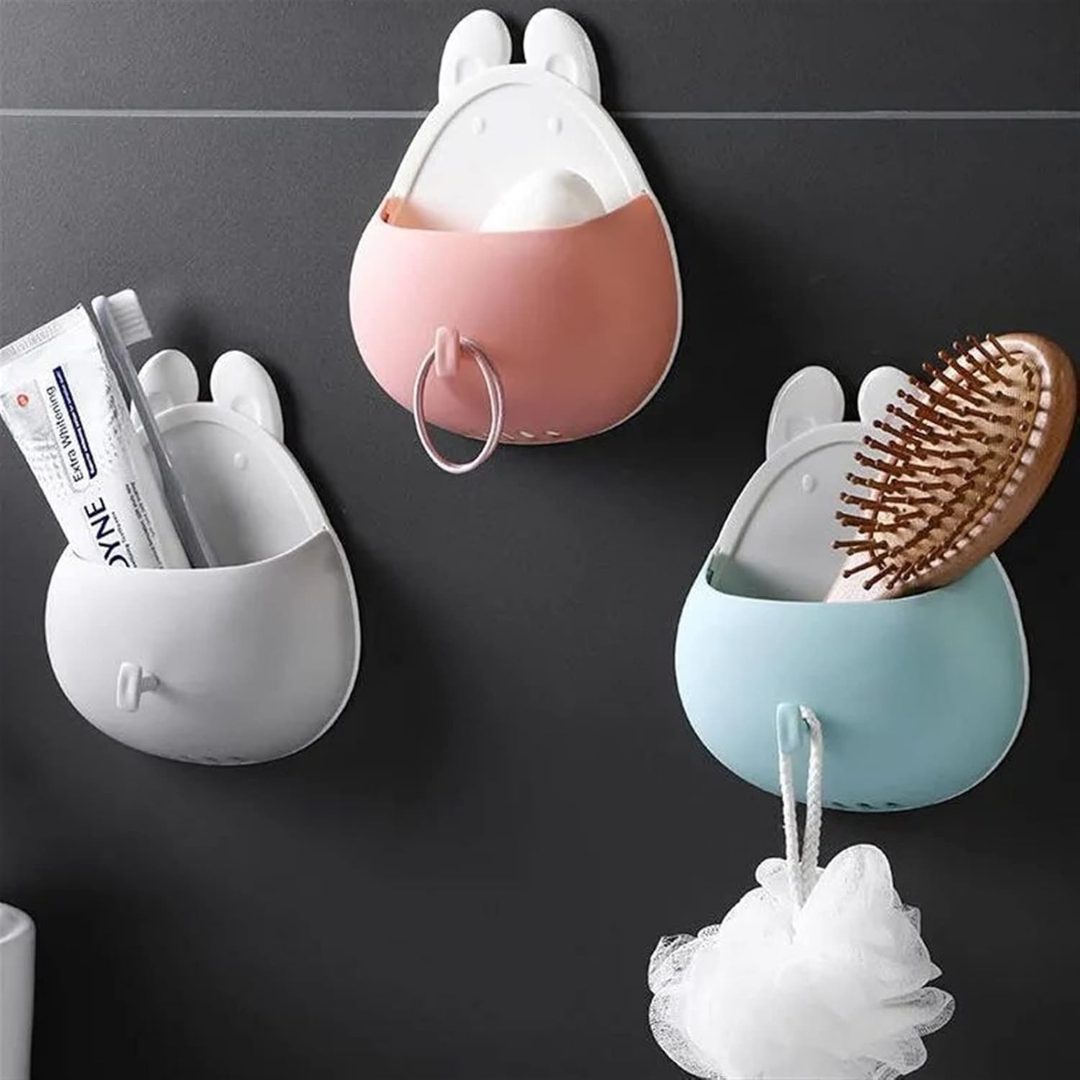 Grey Wall-Mount Seamless Toothbrush Holder