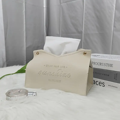 Leather Tissue Box and Serviette Holder