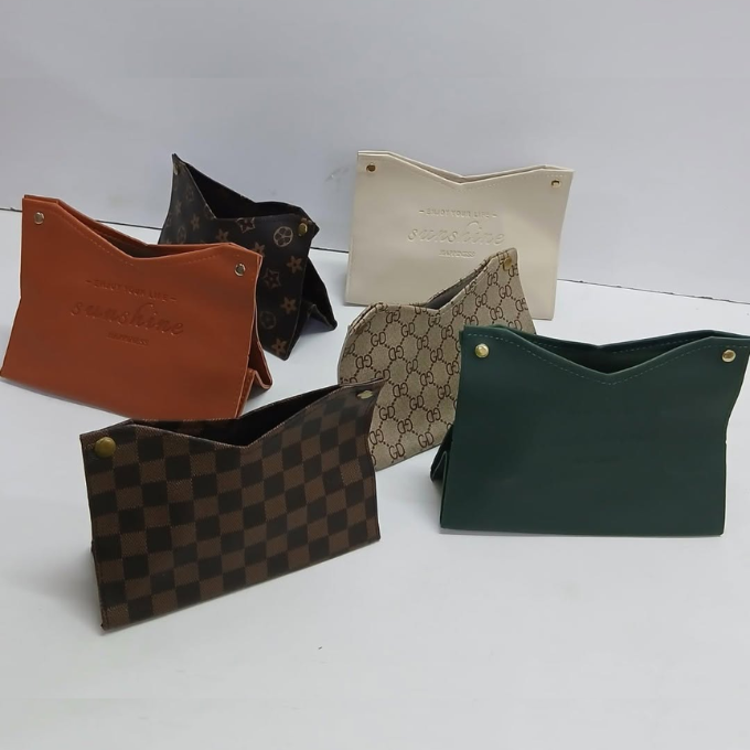 Leather Tissue Box and Serviette Holder