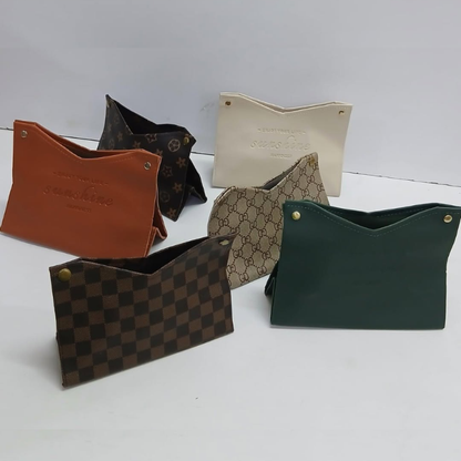 Leather Tissue Box and Serviette Holder