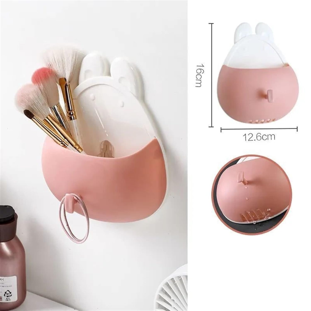 Peach Wall-Mount Seamless Toothbrush Holder